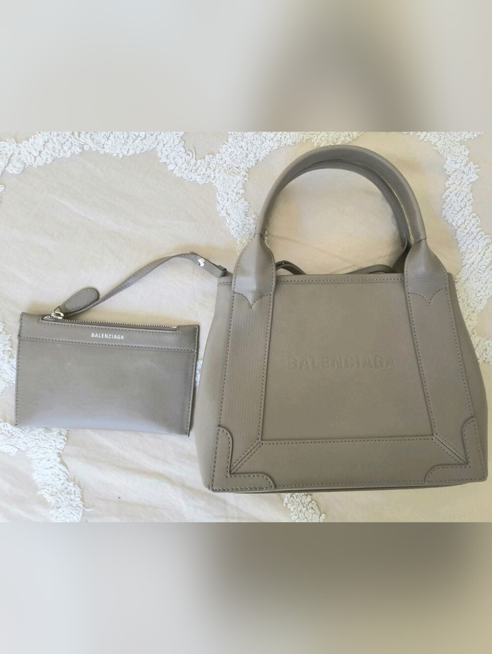 Balenciaga Navy XS Cabas Top Handle Bag